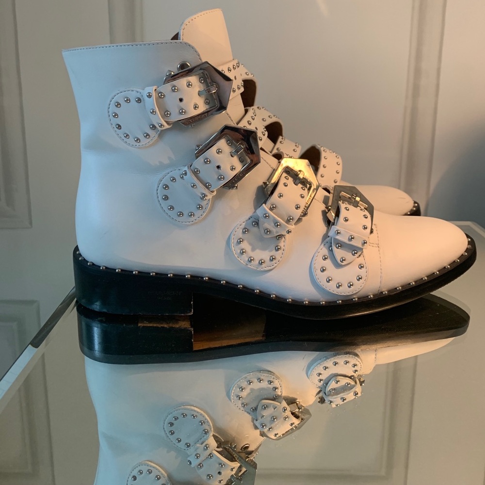 White Givenchy Buckle Boots